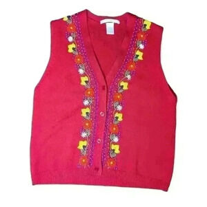The Limited beaded red vest